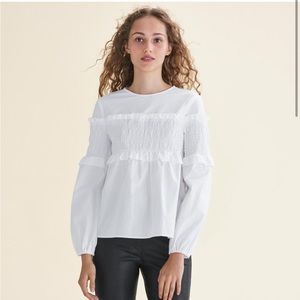 Maje Leba Smocked Poplin
Long Sleeve Top Size 0